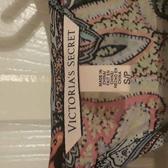 Victoria's Secret Vntg Deep V-Neck Swim Cover-Up Paisley Crochet Trim Mini Dress - Picture 7 of 14